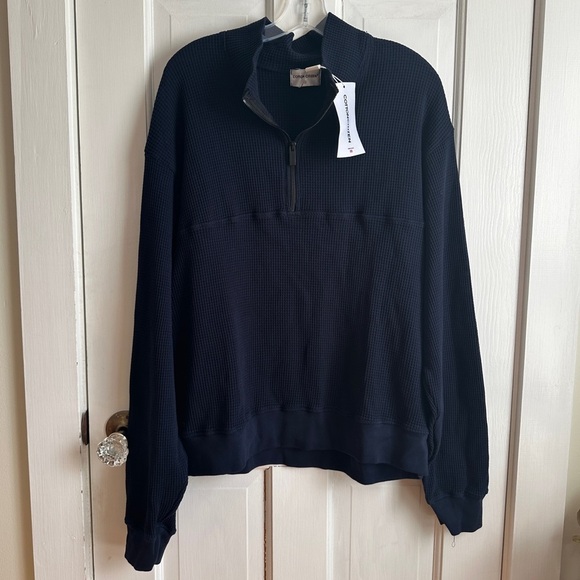 Cotton Citizen Cooper Half Zip Thermal Pullover Navy Blue NWT Size M - Picture 3 of 10